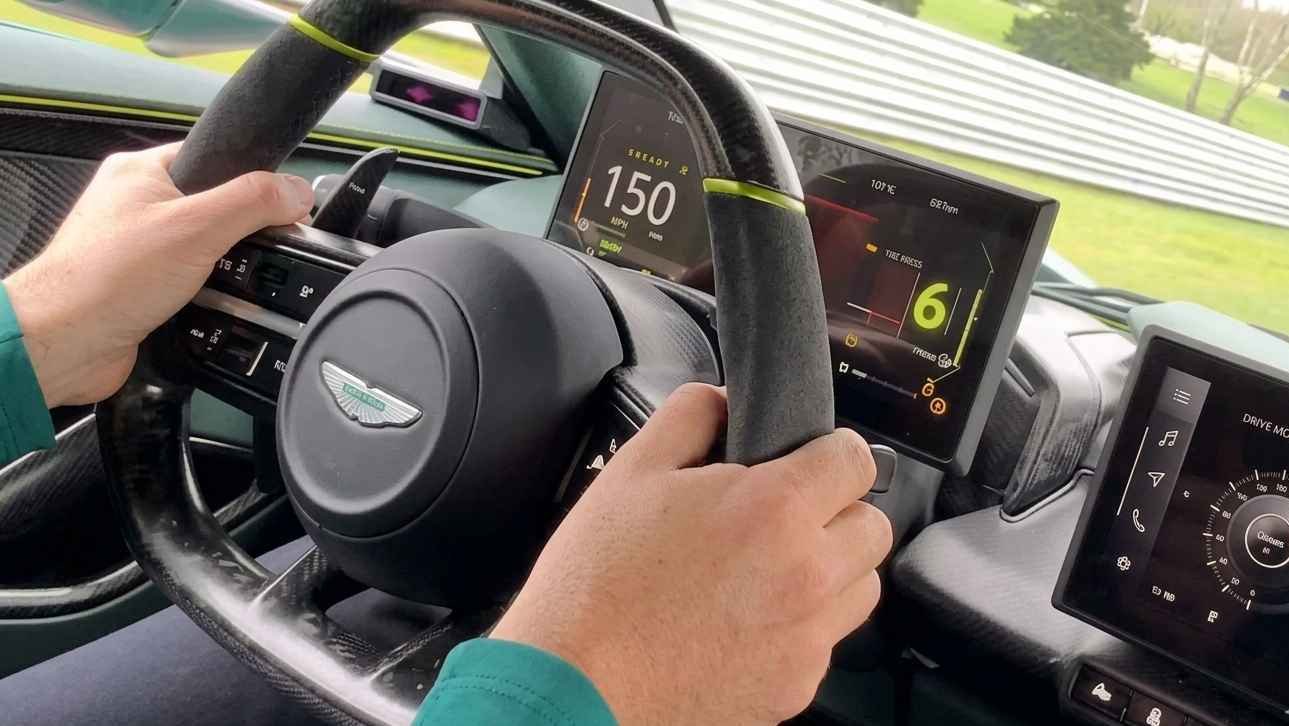 Aston Martin driver says he loves his job while going sideways in a 1000 hp Valhalla