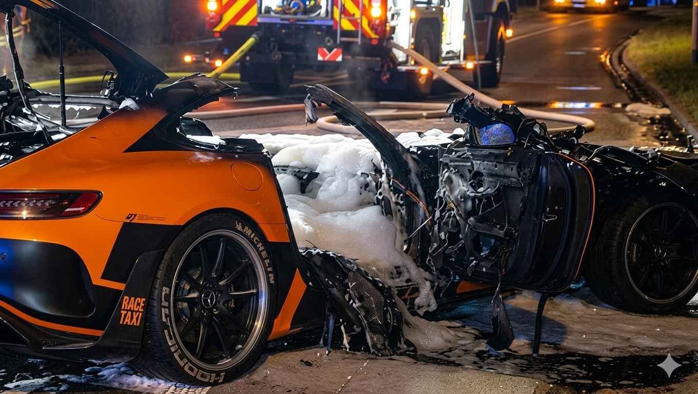 Mercedes-AMG GT R crash leaves motorcyclist dead in Germany, vehicles totalled